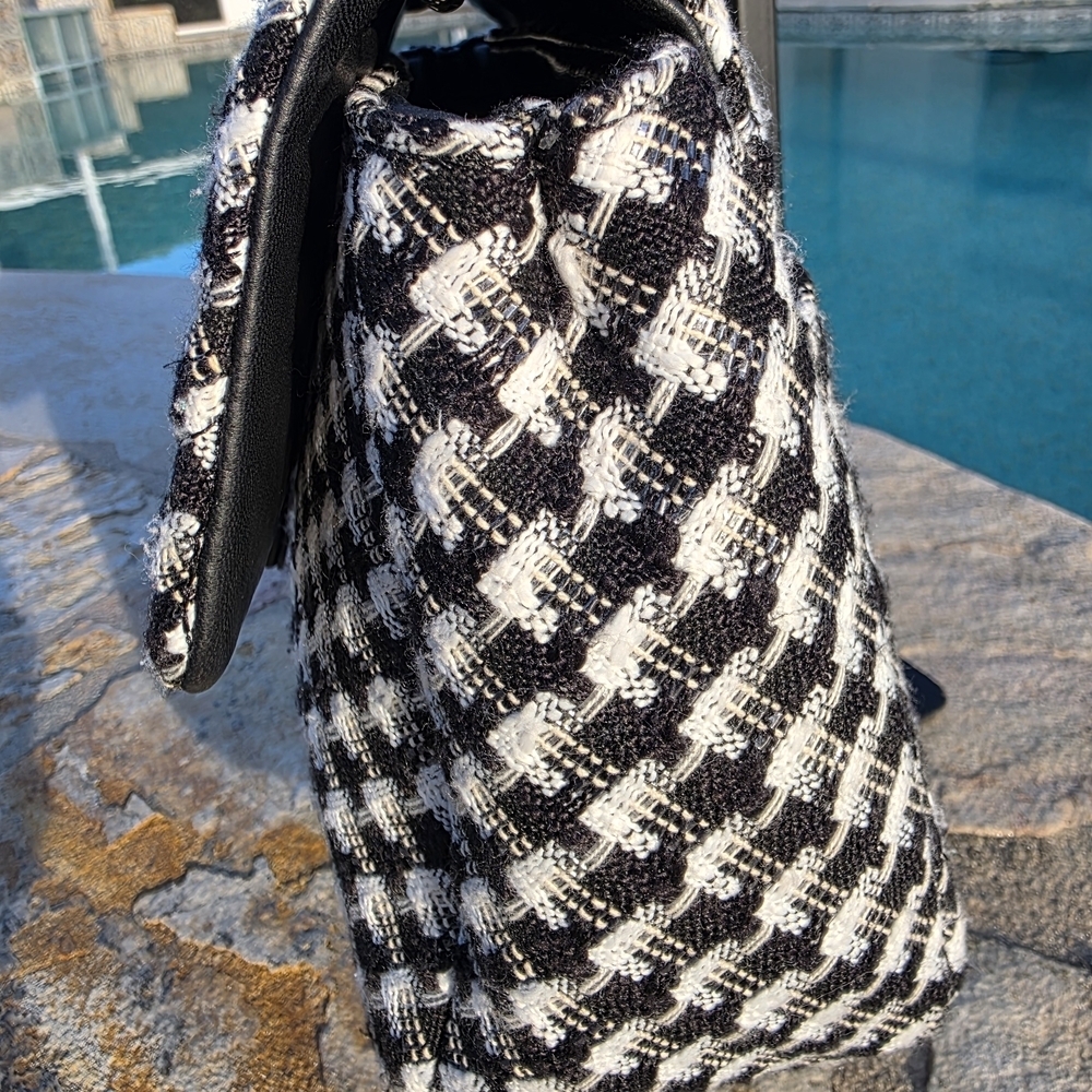 Karl Lagerfeld Tweed Houndstooth Shoulder/Crossbody Bag - Picture 6 of 14